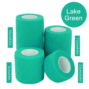 Gambar 3Rolls Waterproof Bandage Gauze Wraps Elastic Adhesive First Aid Tape Stretch Lake green XL   intl