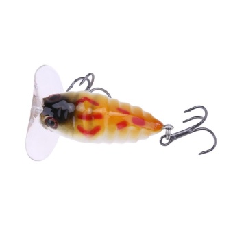 Gambar 4cm Lifelike Fishing Lures Crank Bait Crankbait Tackle Swim BaitWobblers(Light yellow)   intl