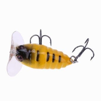 Gambar 4cm Lifelike Fishing Lures Crank Bait Crankbait Tackle Swim BaitWobblers(Yellow)   intl