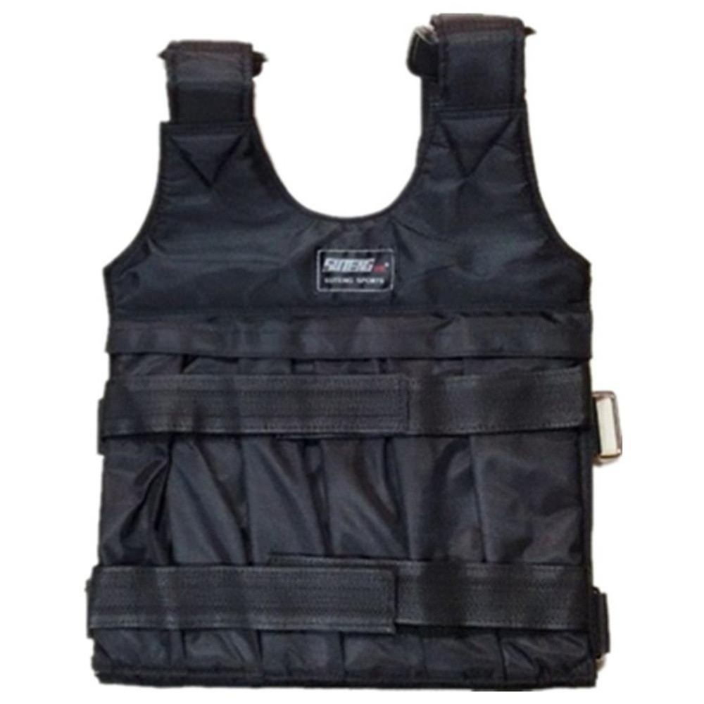 50 Kg Pelat Baja Kosong Adjustable Bantalan Beban Pasir Vest Padded Shoulder Load Tertimbang Rompi-Internasional