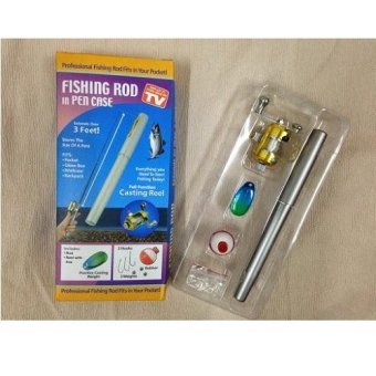 Anekaimportdotcom Alat Pancing Pena MINI 1 SET - Fishing Rod In Pen Case 1M Panjang JoranUniversal - Set Alat Pancing Pena MINI - Fishing Rod In Pen Case 1M Panjang Joran