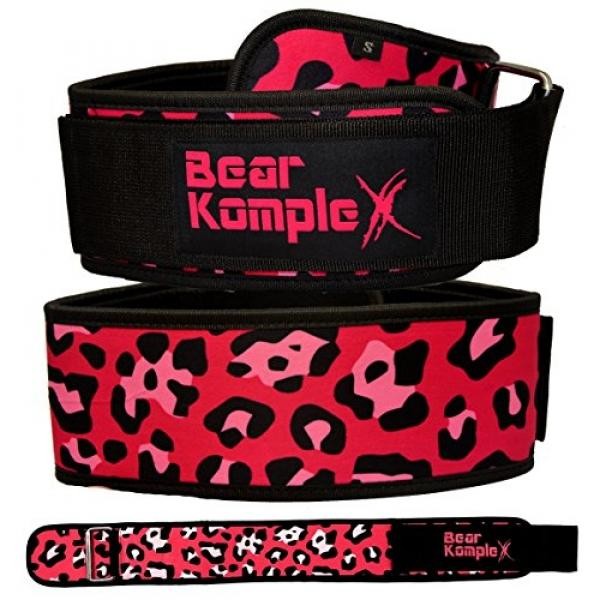 Bear Komplex 4 Lurus Sabuk Angkat Beban untuk Powerlifting, Squats, Latihan Beban dan Moreow Profil Velcro dengan Super Firm Kembali untuk Stabilitas Maksimum & Luar Biasa Comforttraight Berwarna Merah Muda X-Internasional