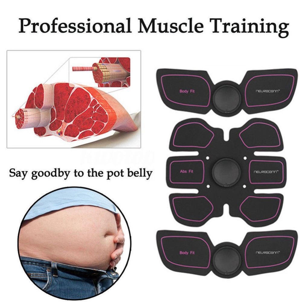 EMS Abdominal Muscle Fit Training Gear ABS Body Exercise Fitness Shape Message Device - Red (Women) - intl