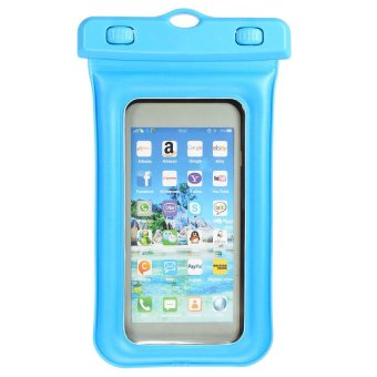 Gambar FSH PX8 Waterproof 3.5?? 4.5 Phone Case Bag Cover Bicycle HolderCarabiner Armlet (Blue)