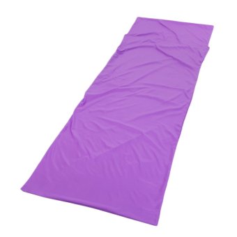 Gambar GOOD Sleeping Bag Liner Travel Sleep Sack Sheet Hiking Camping TentMat Pad Purple