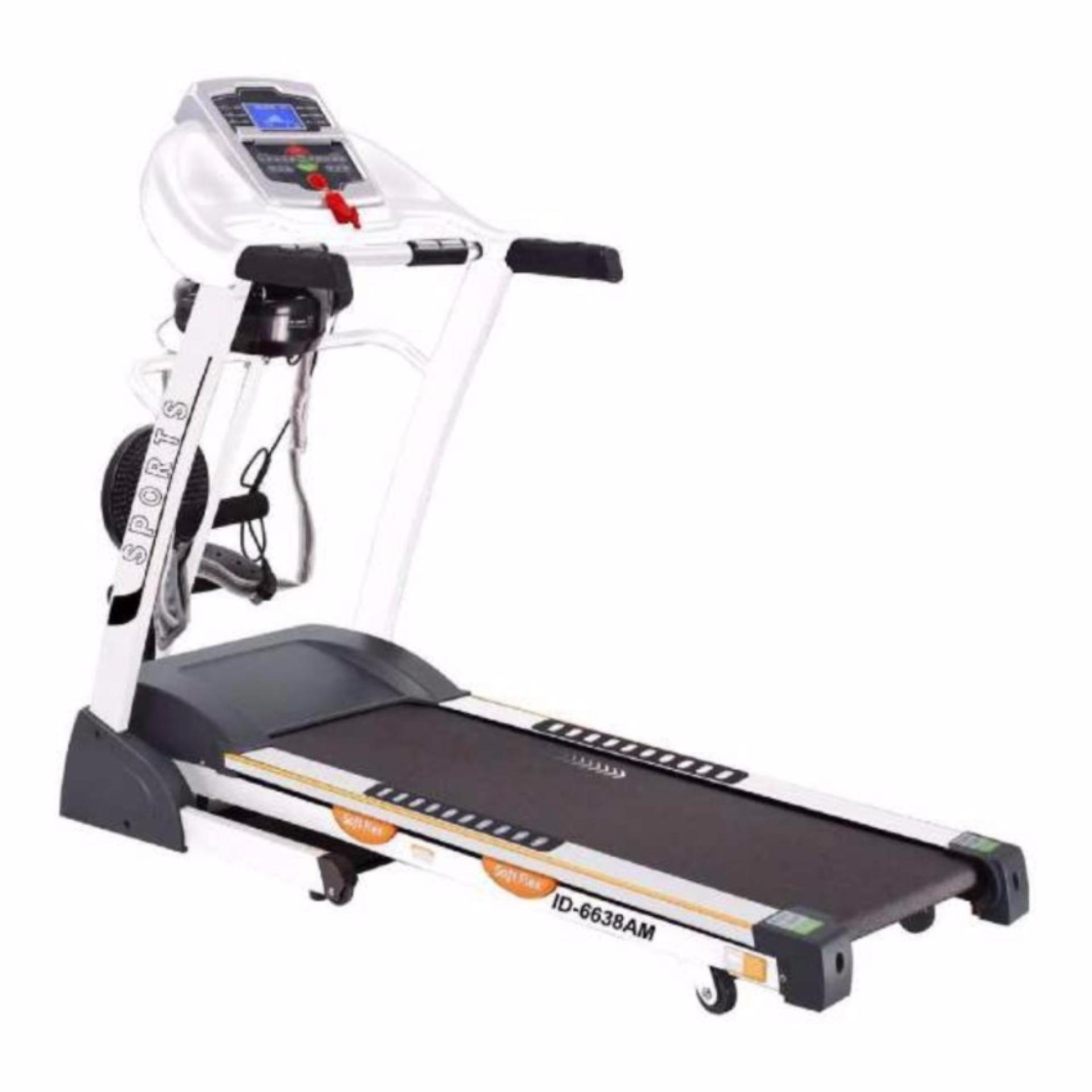 IDACHI - Treadmill Elektrik 4 Fungsi ID 6638 AM (Auto Incline)\nWHITE - Olahraga - Alat Fitness