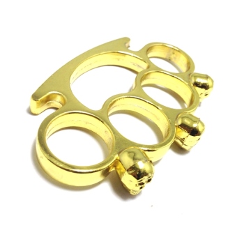 Armor Military brass knuckle knakel kerling trakling Skull Tengkorak - Gold
