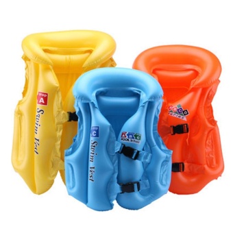 Gambar Kids Help Swimsuit Split Inflatable Swimming Ring Vest ChildrenSwimming Beginners Equipment Color Random ColorBlue SizeL code(80 kg or less)   intl