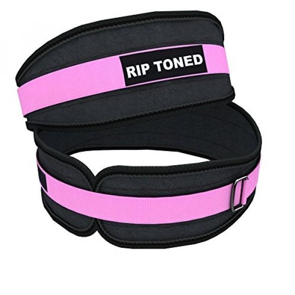 Lifting Belt Oleh Rip Toned-4.5 Inch Weightlifting Back Support-Powerlifting, Xfit, Bodybuilding, Kekuatan & Latihan Beban, MMABonus EBook (SM/Pink-PANDUAN UKURAN DALAM GAMBAR)-Intl