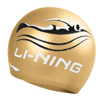 Gambar LINING non slip silikon berenang topi topi renang Waterproof tabir surya topi renang topi renang