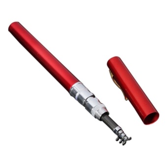 Mini Portable Pocket Pen Shape Aluminum Alloy Fishing Rod Pole with Reel - intl