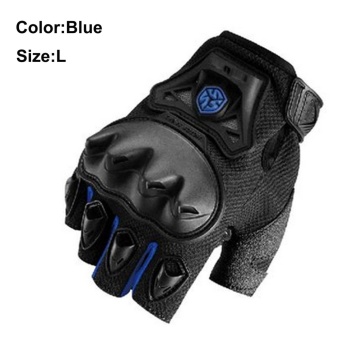 Gambar Motorcycle Gloves Ultra Breathable Half Finger Design MotorbikeGloves Color Blue Size L   intl