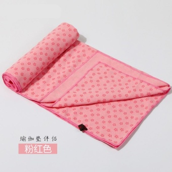 Gambar New summer Yoga Mat Towel, silicone slip proof cloth, thickening printing towel, fitness mat, blanket promotion   Pink 183cm*61cm   intl