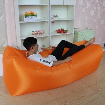 Gambar Outdoor Sleeping Bag Airbags Lazy Sofa Inflatable Air Sofa Bed LazyLounger Foldable Camping Fast Sleeping Bed   ORANGE 190T   intl