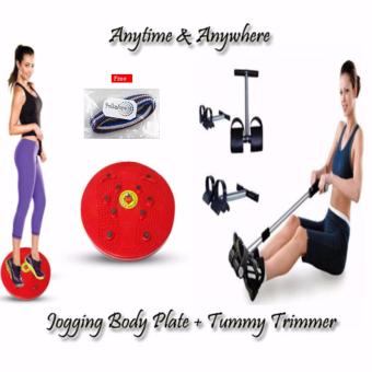 Paket Alat Fitnes Tummy Trimmer & Nikita Jogging Magnetic Trimmer Body Plate + Free Ikat Rambut Polkadope - 1 Pcs