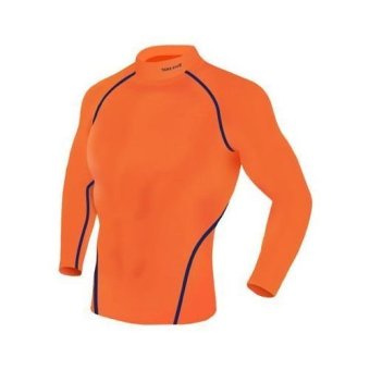 Gambar Takefive_NT017 Men???s Compression Long sleeve_Sportswear_Rashguard_Orange