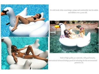 Gambar toobony Lovely White Swan Design Inflatable Pool Floats Swim Ring For Kids And Adults, White (S)   intl
