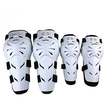 Gambar Wonzone 4Pcs Kit Motorcycle Knee Elbow Protector Motocross Racing Knee Guards Sports   Outdoors Safety Protection Knee Pads Leg Knee with Adjustable Straps Breathable (White)   intl