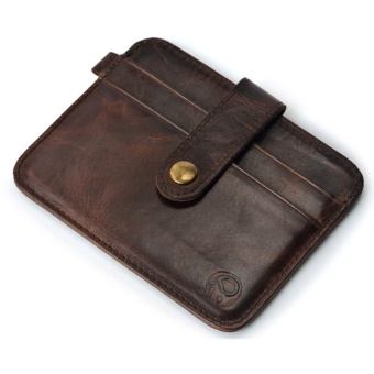 1 buah Mini dompet tas dompet kulit asli pengait kecil laki-laki purses kopling kulit