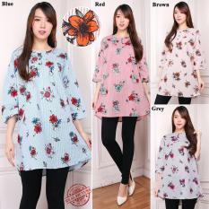 168 Collection Atasan Blouse Jumbo Hanindya Kemeja Wanita - CoklatIDR66900. Rp 66.900