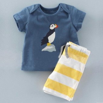 2 Pcs Summer New Fashion Boy T-Shirts Fashion Clothes Sets Short Sleeve + Stripe Shorts - Light Blue - Intl November 2018 - 3 2 Pcs Summer New Fashion Boy T-Shirts Fashion Clothes Sets Short Sleeve + Stripe Shorts - Light Blue - intl - 3