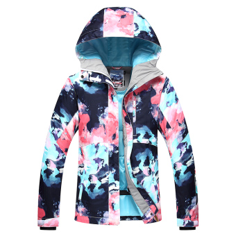 Gambar 2017gsousnow perempuan tahan angin hangat bernapas jaket ski pakaian (Warna Gambar.)