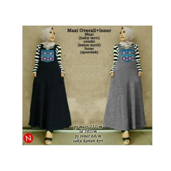 6873 maxi overall/maxi dress/baju wanita muslim murah/dress muslim ...