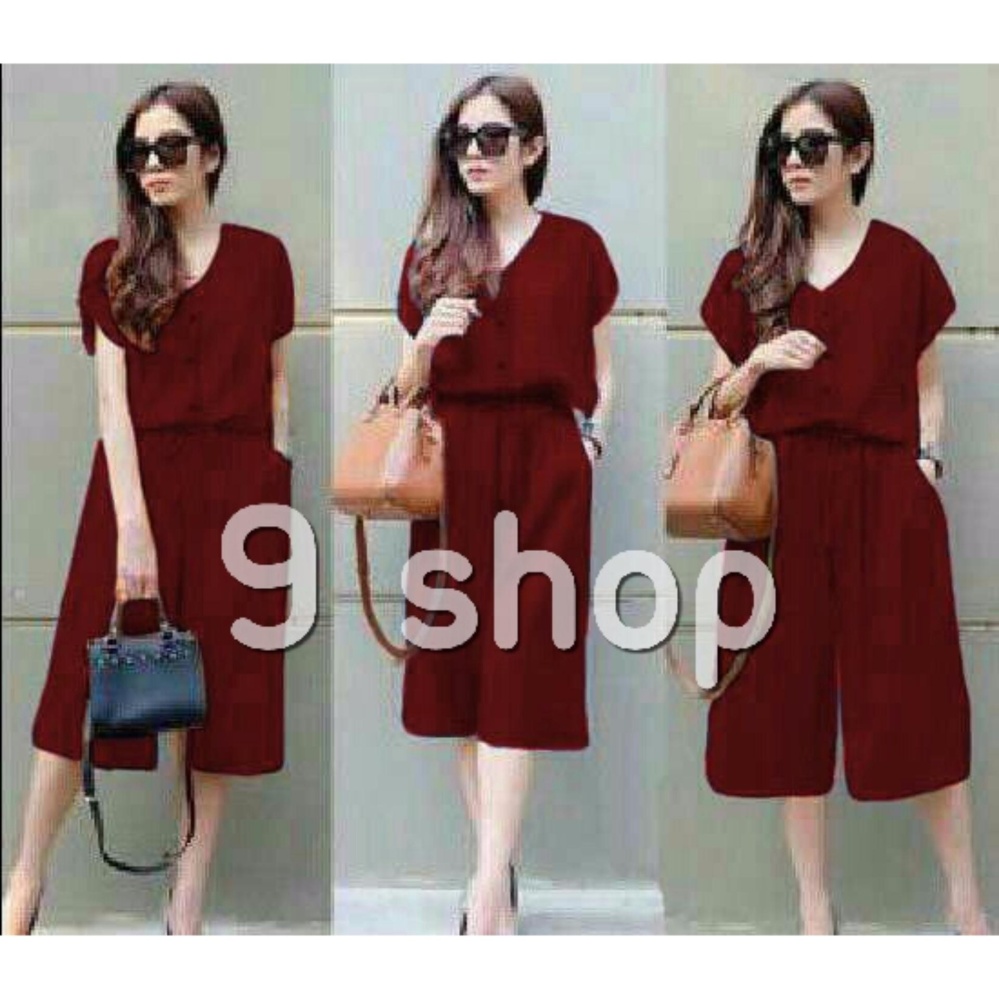 9 Shop Jumpsuit Wanita Estee - NAVI / Jumpsuit Korea/ Baju Terusan