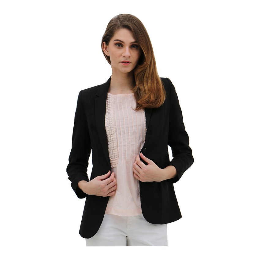 Image result for cewek dengan blazer hitam