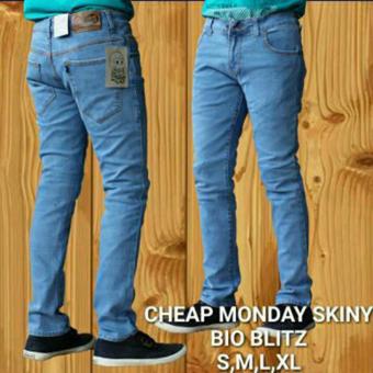 Gambar AHF Celana Panjang Jeans Skinny Pensil Cheap Monday   Biru Muda (BioBlitz)