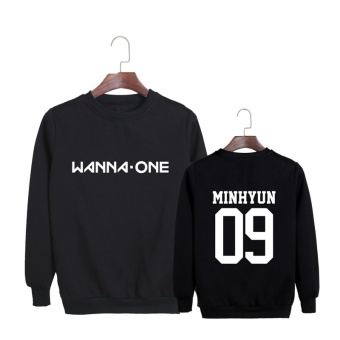 Gambar ALIPOP KPOP Korean Fashion Wanna One WannaOne Cotton HoodiesPullovers Sweatshirts PT569 ( MINHYUN Black )   intl