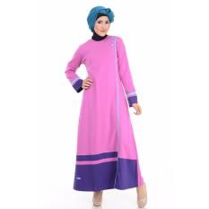 Alnita AG-04 Baju Muslim Baju Hijab Baju Muslim Modern Wanita Baju Muslim Gamis Dress Kaos Fanta Pink