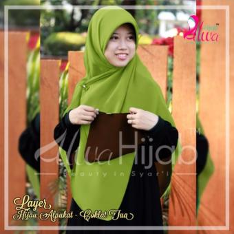 Gambar Alwa Hijab Jilbab Segi Empat Bolak Balik Premium Bergaransi  Coklat Tua   Hijau Alpukat