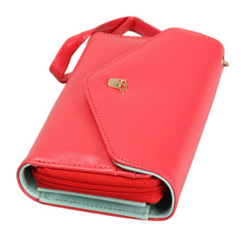 Amart Lovely Crown Clutches PU Leather Wallet Portable Mobile Phone Bag(Red) - Intl Mei 2019 - 4 Amart Lovely Crown Clutches PU Leather Wallet Portable Mobile Phone Bag(Red) - intl - 4
