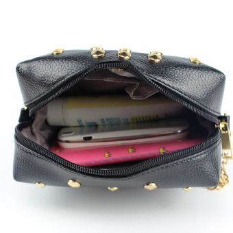Amart PU Mini Kulit Tas Koper Tas Kurir Rantai Keling (hitam) - International Pebruari 2019 - 5 Amart PU Mini kulit tas koper tas kurir rantai Keling (hitam) - International - 5