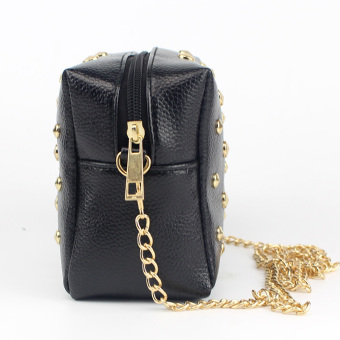Amart PU Mini Kulit Tas Koper Tas Kurir Rantai Keling (hitam) - International Pebruari 2019 - 3 Amart PU Mini kulit tas koper tas kurir rantai Keling (hitam) - International - 3