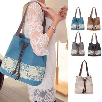 Amart Tas Bahu Wanita Kanvas Bunga Tas Belanja Kasual Bertali Berkapasitas Besar (krem) - Intl Juni 2019 - 2 Amart tas bahu wanita kanvas bunga tas belanja kasual bertali berkapasitas besar (krem) - intl - 2