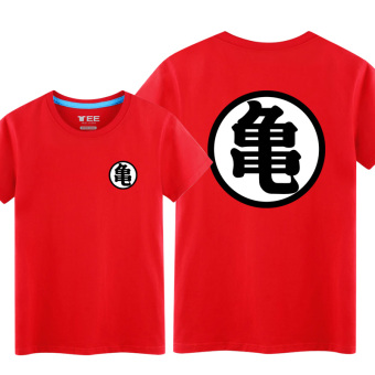 Gambar Animasi Zhou Bian Musim Panas T shirt (Merah penyu) (Merah penyu)