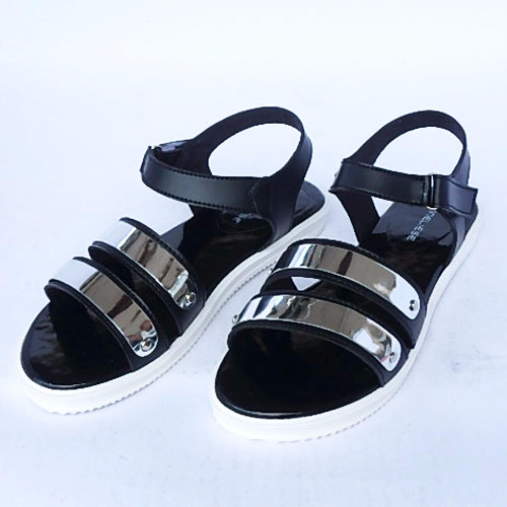 Anneliese sandal flat wanita prince hitam