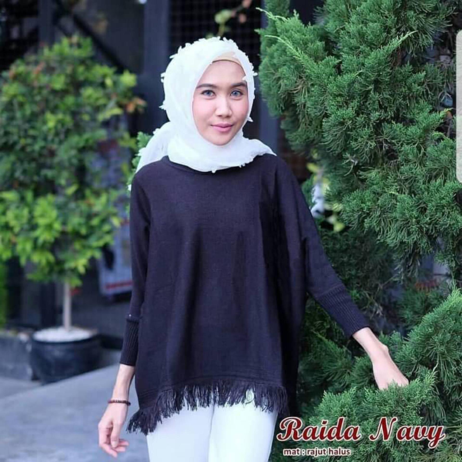 Atasan Fashion Wanita- Raida with bottom Rumbai- Rajut Halus- Kualitas dijamin- tidak Panas