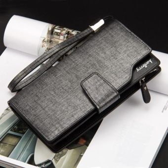 Baellery pria panjang dompet kulit tangan casing kredit kartu & koin pemegang dengan .