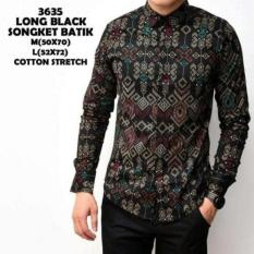 Baju batik pria lengan panjang black/pakaian kantor