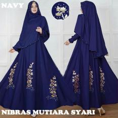 Baju muslim/pakaian wanita muslim/Gamis set Nibras mutiara syari Matt Full Balotelli HQ size XL (5 warna)