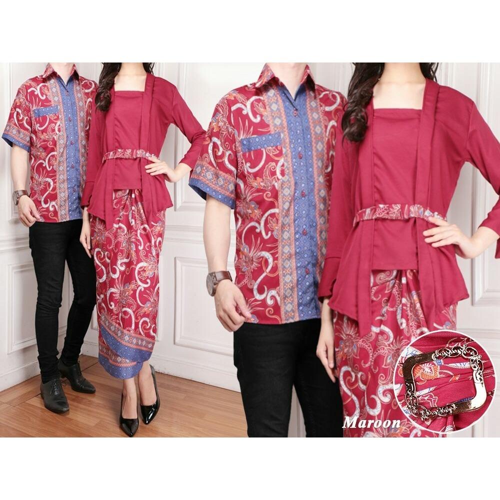 BajuReady 1037 BAJU COUPLE PASANGAN KELUARGA BATIK MODERN SARIMBIT KEMEJA HEM PRIA COWOK KOKO LENGAN PENDEK PAKAIAN MUSLIM WANITA CEWEK KEBAYA KURUBARU  KUTU BARU PANJANG ROK LILIT BUSANA PESTA KONDANGAN LEBARAN JAMAN ZAMAN NOW KEKINIAN BAHAN BALOTELI