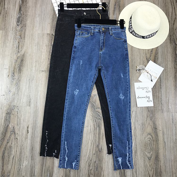 ... abu). Source · Cheap online Baru stretch ketat kaki Burr celana jeans ( Hitam) (Hitam)