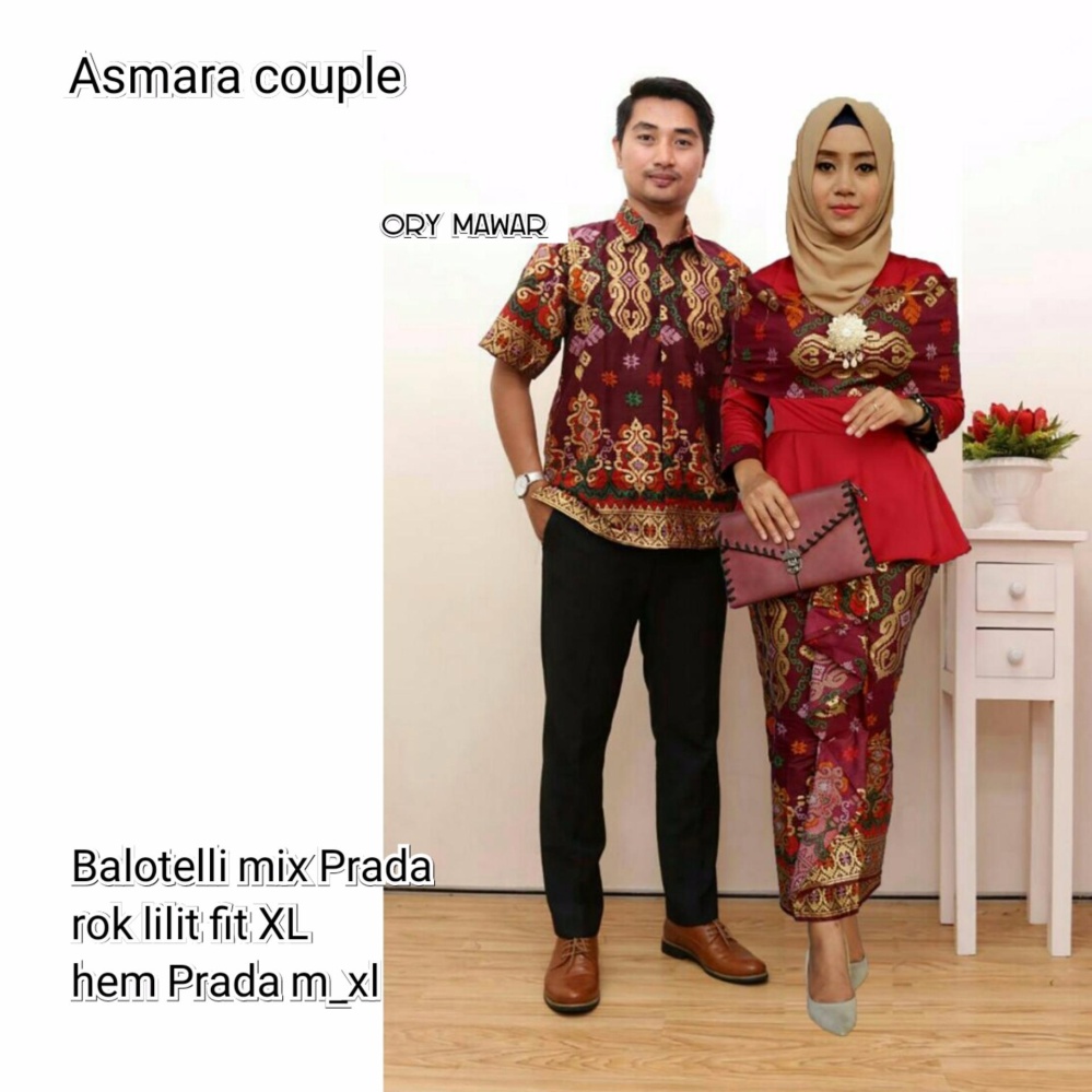 Batik Couple / Baju Batik Sarimbit Asmara Couple - MARUN