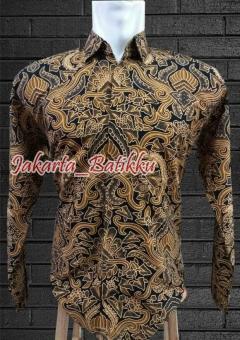 Gambar Batik Pria Panjang Warna Gold