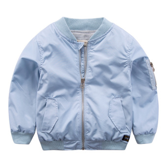 Bayi Korea Fashion Style warna solid pria musim semi dan musim gugur bisbol seragam jas anak