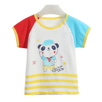 Gambar Bayi Musim Panas Musim Panas Anak anak Lengan Pendek T shirt (Kuning pucat 8013) (Kuning pucat 8013)