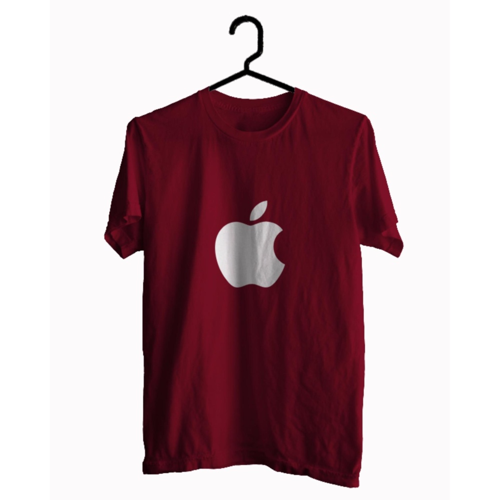 BKSPC - Kaos / T-shirt  Apple - Pria dan Wanita - Merah Maroon